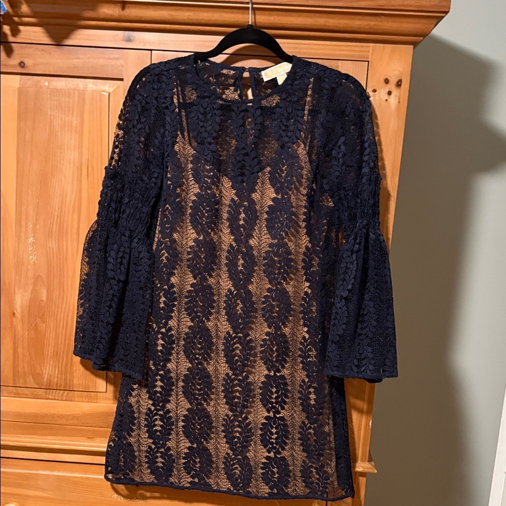 Michael Kors Midnight Blue Lace Blouse